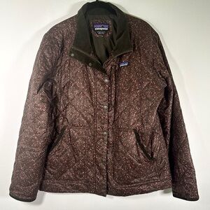 Patagonia Back Pasture Quilted Insulated Jacket Chocolate Brown Floral Large